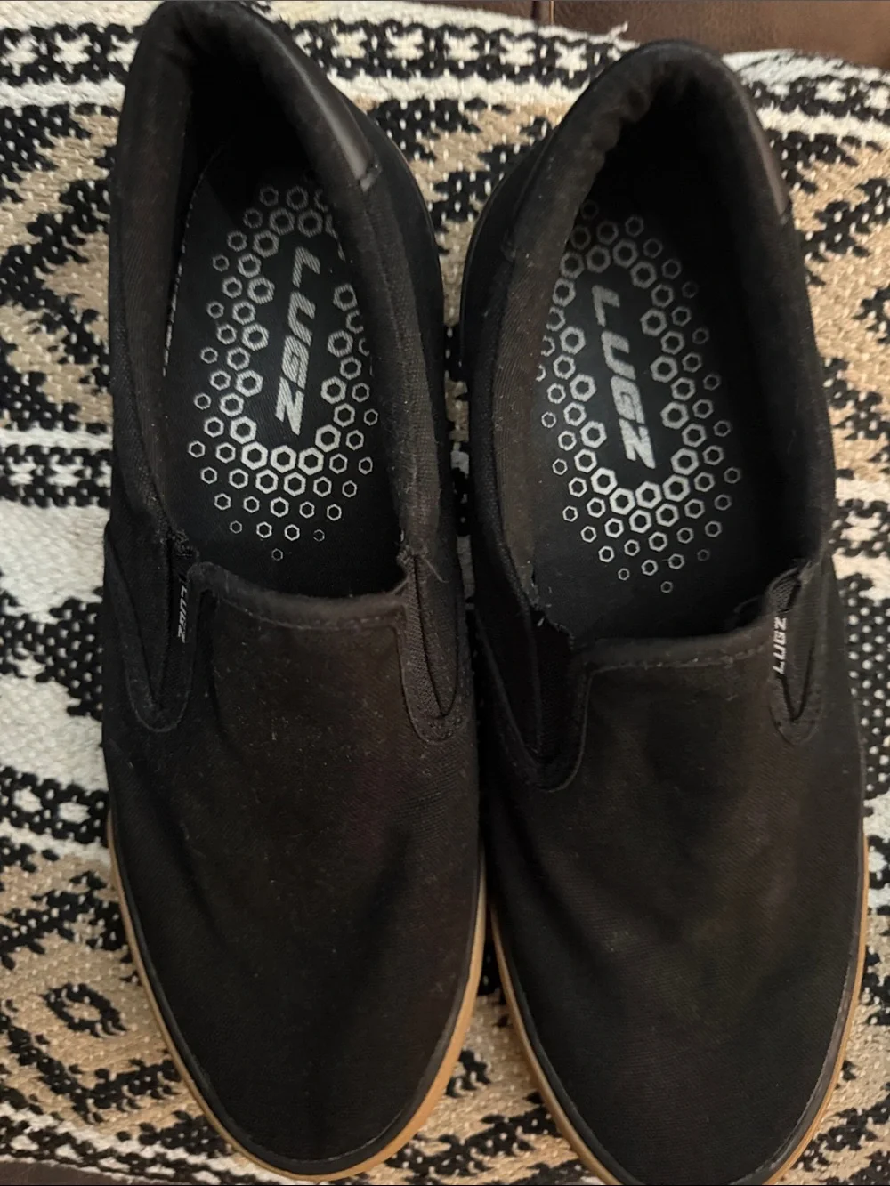 Lugz Men's Black Canvas Slip-On with Gum Outsole